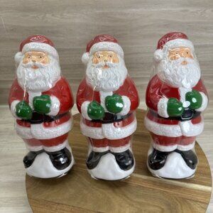 Vintage 1995 Empire Blow Molds Santa Claus Lot of 3 Light Toppers Christmas 10"